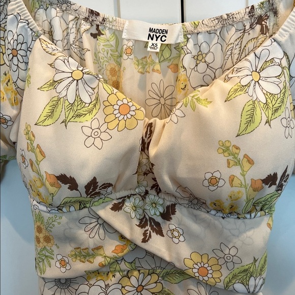 MADDEN NYC Beige Floral Mini Dress XS - Picture 3 of 6
